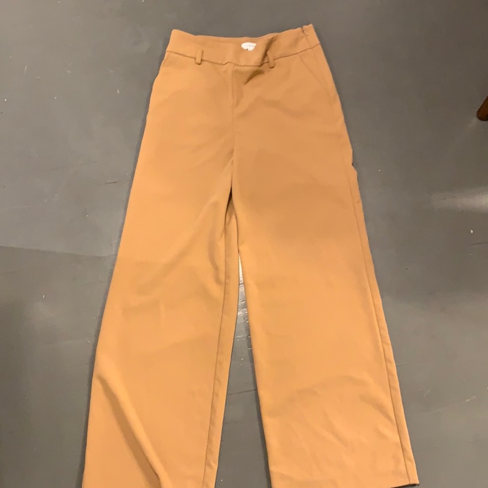 Calvin Klein Hi rise wide leg brown trousers